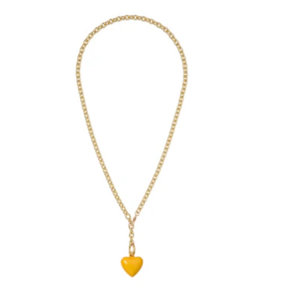 Roxanne Assoulin The Mini Puffy Heart Charm Necklace - Dark Yellow